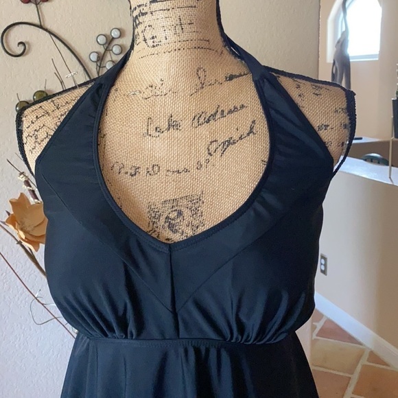 Swim Top Handkerchief Halter-top Medium Gothic Lolita Dark Goth Minimali… - Picture 6 of 8